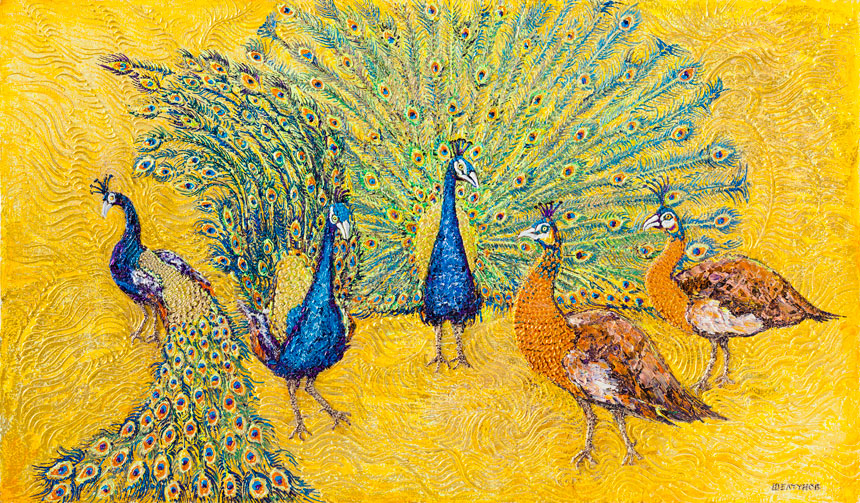 Nikita Sheltunov. Peacocks. 2011. Oil on canvas. 114 × 195