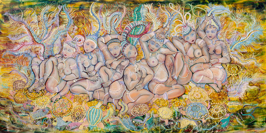 Nikita Sheltunov. Virgin Pearl. 2005. Oil on canvas. 195 × 390